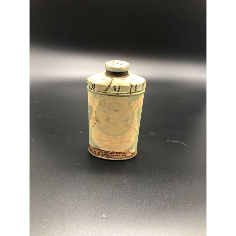 Antique Early 1900’s Violet Talcum Powder Flynn Pharmacist Company Vermont